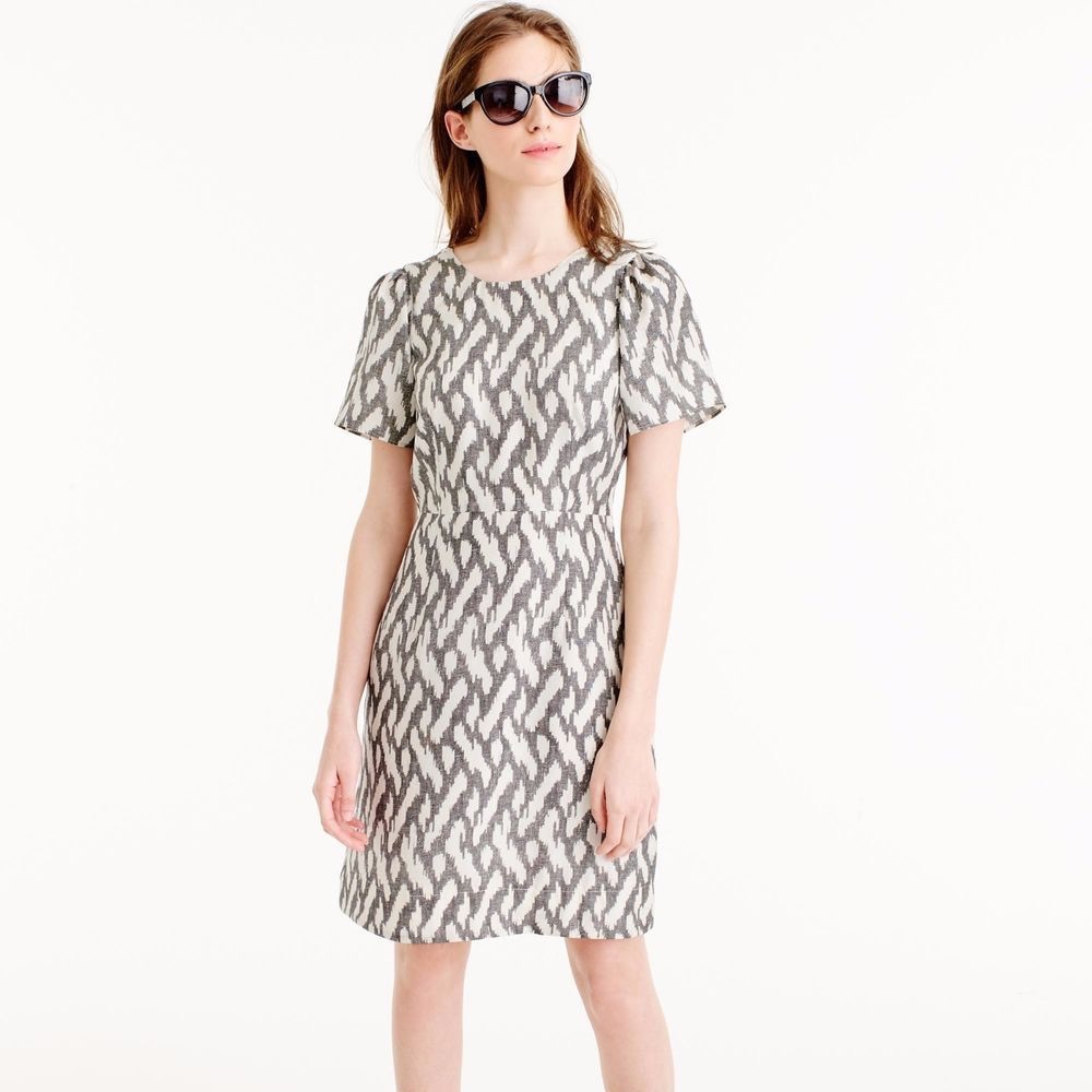 J. Crew Flutter Sleeve Dress in Ikat